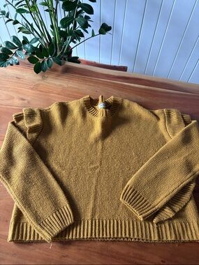 BB Dakota Mustard Knit Sweater - Ribbed Crewneck